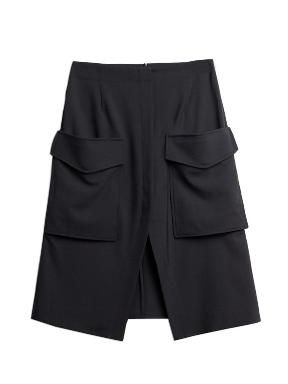 Acne Studios Pine Patch Black Wool Blend Cargo Midi Skirt Size 34